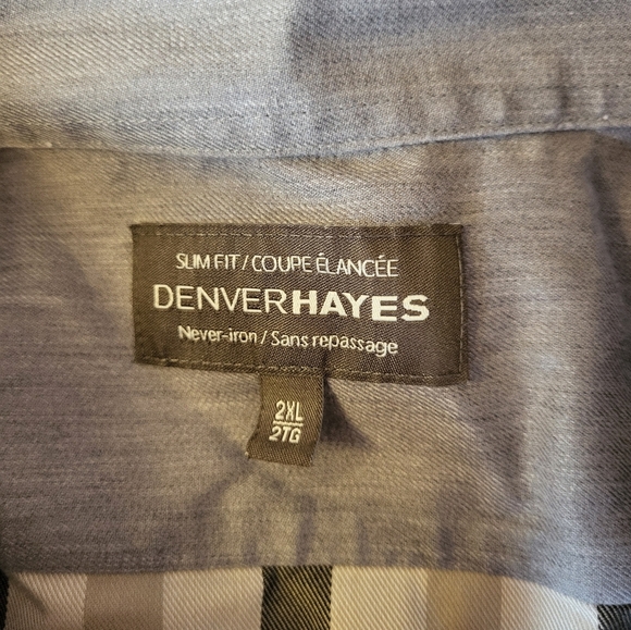 Denver Hayes Gray and Black Plaid Shirt, Size 2XL - Picture 3 of 4